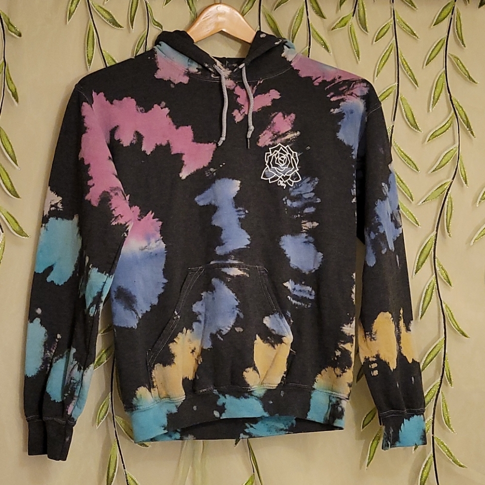Obey Propaganda Tie Dye Rose Hoodie Sweatshirt